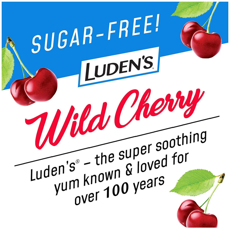 [Australia] - Luden's Deliciously Soothing Throat Drops | Sugar-Free | Wild Cherry Flavor | 25 Count Each | Pack of 4 