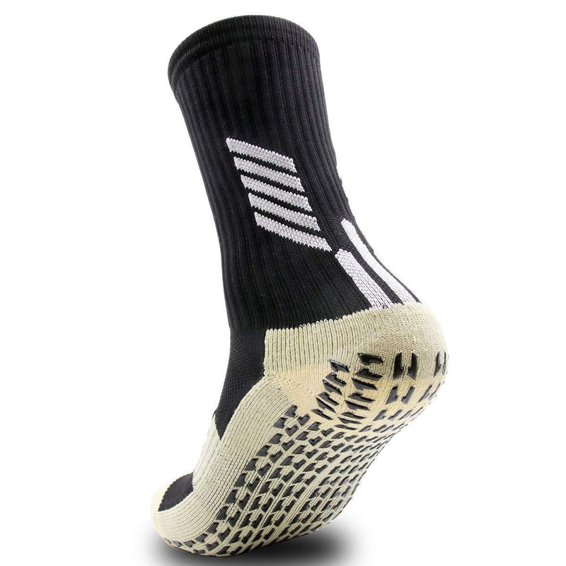 [Australia] - Dee Plus Anti Slip Football Socks Non Slip Sports Socks Rubber Pads Basketball Socks/Yoga Socks Womens & Mens Soccer Hiking Running Cycling (White Orange Black Red Yellow Blue Green Blue) 