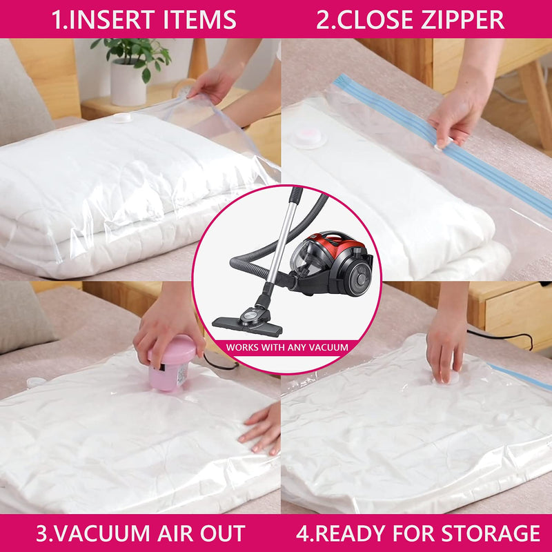 [Australia] - Vacuum Storage Bags , 6 Pack Small ReUsable Sealer Bags for Travel Packing Space Saving ( 40 x 60cm ） 40 X 60 Cm 