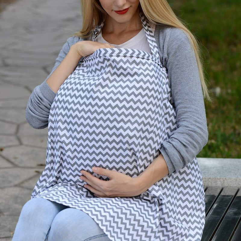 [Australia] - Boerni Large Nursing Cover, Breathable Breastfeeding Cover, Soft Breastfeeding Cover up for Full Privacy Breastfeeding Protection … (Grey) grey 