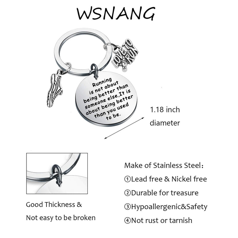 [Australia] - WSNANG Runner Gift Running is About Being Better Than You Used to Be Keychain Marathon Runner Jewelry Track Gift Inspiration Gift for Runner Running Keychain 