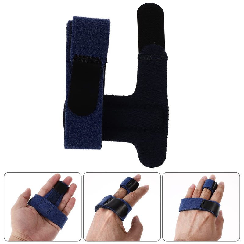 [Australia] - Trigger Finger Splint Brass Knuckle Brace Finger Protectors Hands Adjustable Full Finger Splints, Middle Finger Support - Tendon Release Pain Relief Blue 