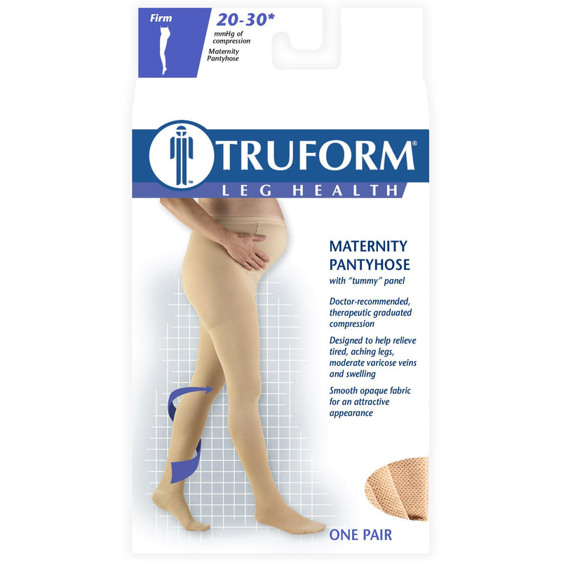 [Australia] - Truform 20-30 mmHg Maternity Compression Pantyhose, Tummy Support for Pregnant Belly, Beige, Medium (1757BG-M) 