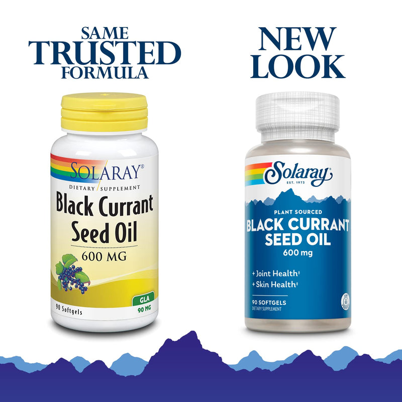 [Australia] - Solaray Black Currant Seed Oil 600 mg | Gamma Linolenic Acid (GLA) | Healthy Skin, Hair, Joints, Vascular & Immune Function Support | 90 Softgels 