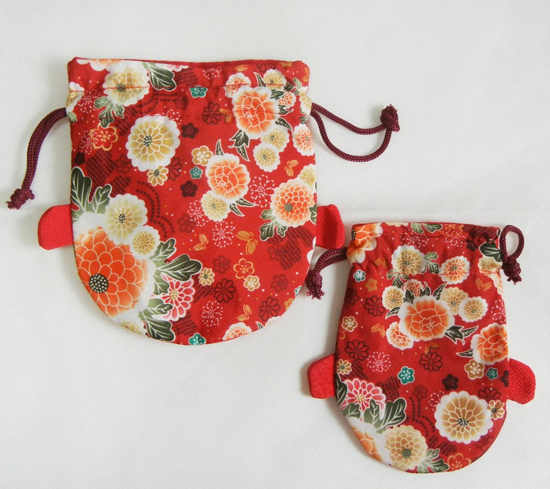 [Australia] - Daiso Pouch goldfish Japanese Pattern (kingyo Kinchaku) Bag 2 Piece Set 