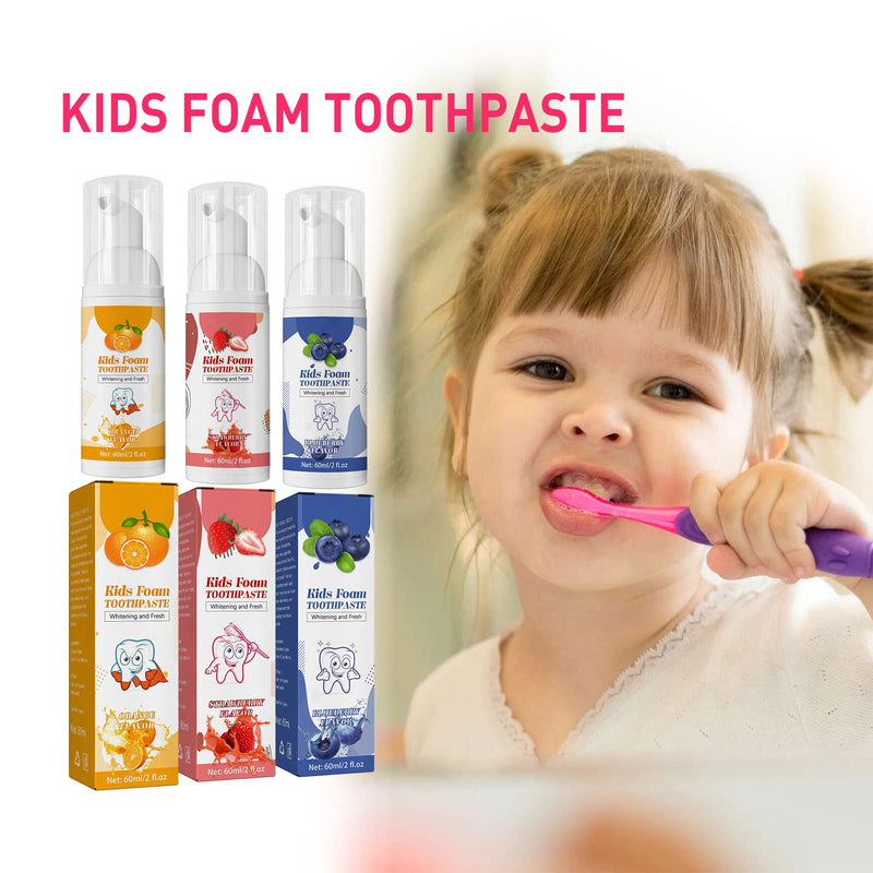 [Australia] - Kids Toothpaste Childrens Toothpaste, Strawberry Flavor Toddler Toothpaste Natural Healthy Mousse Foam Toothpaste Enamel Care,Natural Healthy Children’s Teeth Cleaning Anticavity Foaming Toothpaste 