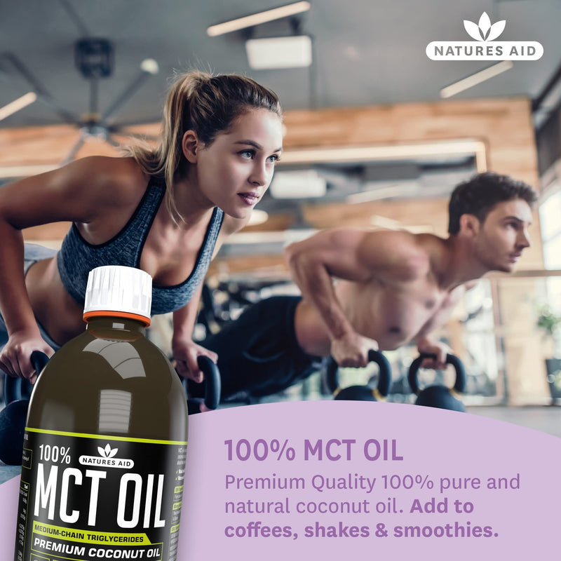 [Australia] - Natures Aid 100 Percent MCT Oil, Premium Coconut Oil, Sustainably Sourced, Add to Coffees or Shakes, Vegan, 500 ml 