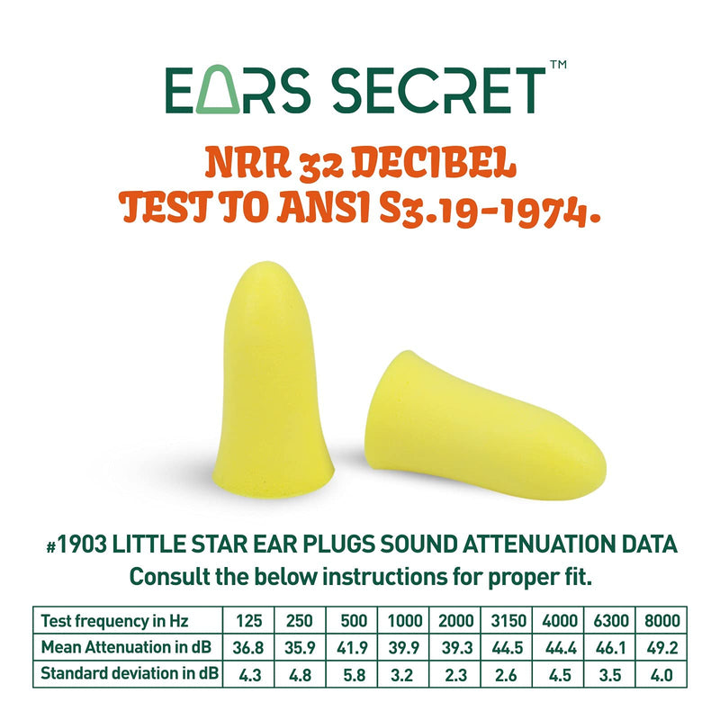 [Australia] - EARS SECRET Sleep Ear Plugs for Side Sleepers 25pairs NRR32 Soft Foam Earplugs for Women Snore Solution Extra Small Ear Canal for Sleeping Noise Canceling Sound Blocking Little Star SMALL Size Little Star 25 Pairs 