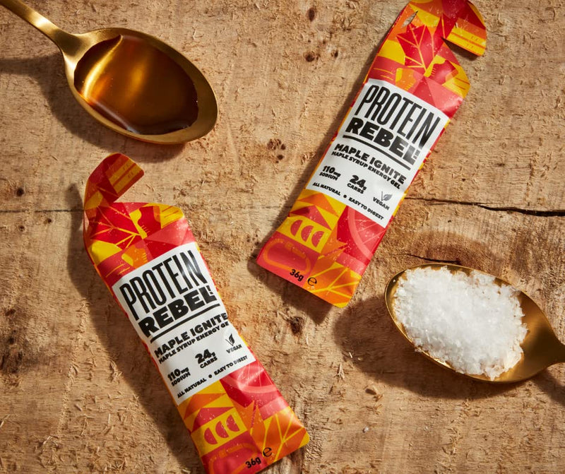 [Australia] - Protein Rebel Maple Ignite Natural Energy Gel Upgrade for Runners, Cyclists, Endurance Workout | Easy to Digest | 2 Natural Ingredients | 24g Carbs, Electrolytes 