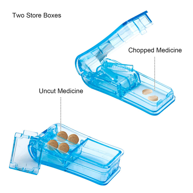 [Australia] - Pill Cutter, Portable 2-in-1Pill Splitter with Blade and Storage Compartment for Small or Large Pills Cut in Half Quarter for Pills Tablets (Purple) Purple 