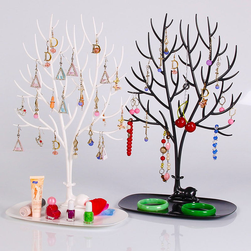[Australia] - Jewellery Display/Stand/Holder- Sika Deer Tree Jewellery Holder Jewellery Organiser for Rings Necklace Birthday Gifts Xmas Jewellery Stand Rack Storage (L, Black) Large 