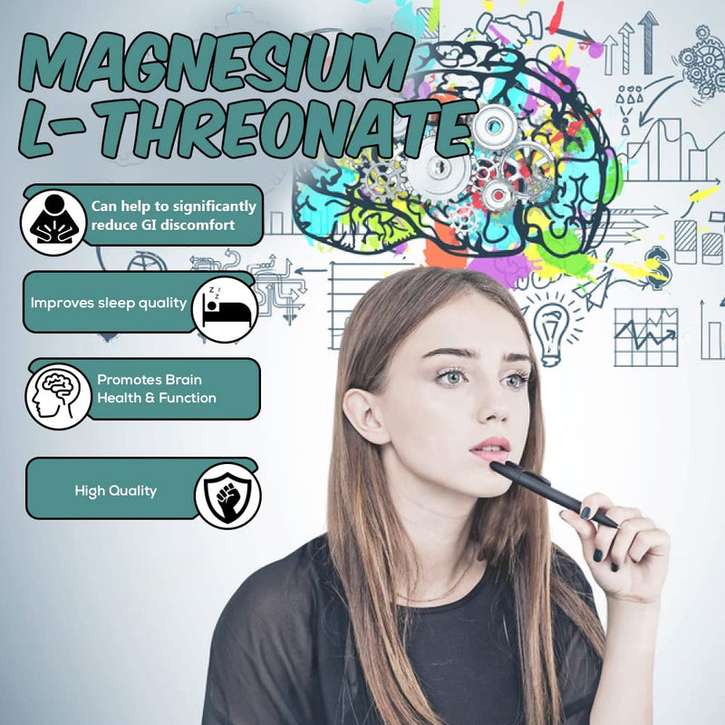 [Australia] - Vinco Magnesium L-Threonate Supplement - 120 High Strength Magnesium L Threonate Capsules - 2000mg Bioavailable Form of Magnesium per Serving - Non-GMO & Gluten Free � Made in The UK 