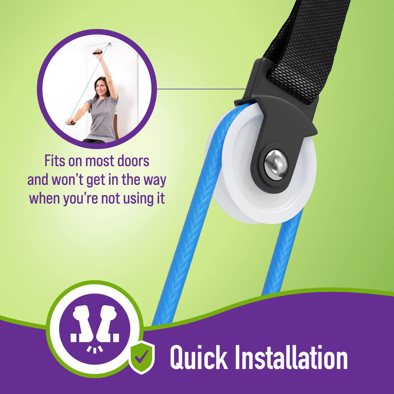 [Australia] - Economy Overhead Overdoor Shoulder Therapy Exercise Pulley System - Plastic Handles - Blue 