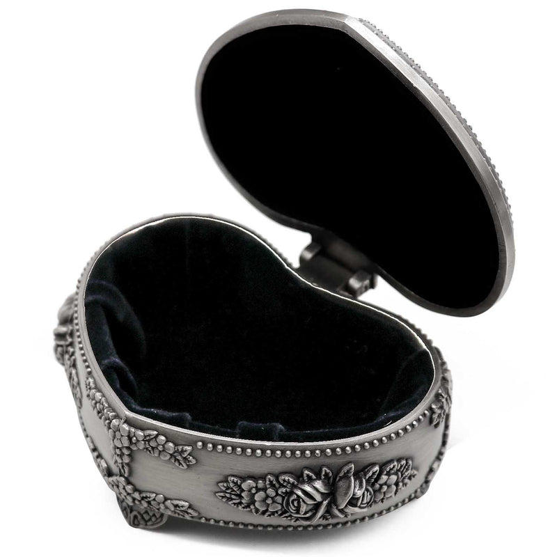 [Australia] - AVESON Classic Vintage Heart Shape Metal Jewelry Box Ring Trinket Storage Organizer Chest, Medium 