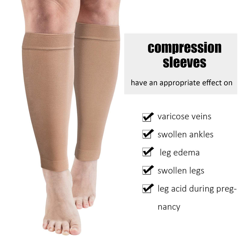 [Australia] - 3 Pairs 20 Inches XXXL Wide Plus Size Calf Compression Socks for Circulation Compression Long Legs Sleeves 20 - 30 mmHg Calf Muscle Compression Sleeve for Women Men 