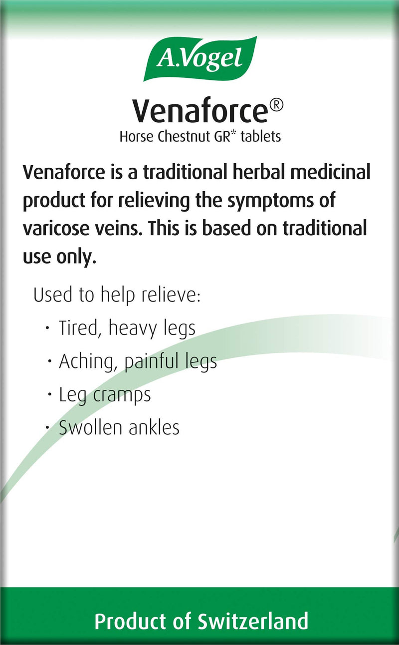 [Australia] - A.Vogel Venaforce Horse Chestnut Tablets | Relieve Symptoms of Varicose Veins, Tired Aching Legs, Leg Cramps & Swollen Ankles | 60 Tablets 60 Count (Pack of 1) 