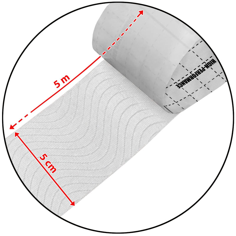 [Australia] - BB Sport 6 Rolls Kinesiology Tape Muscle Support Tape 5 m x 5 cm E-Book Application Examples Muscle Support Elastic Strapping Tape, Colour:White White 