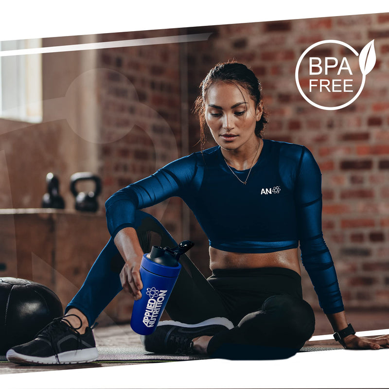 [Australia] - Applied Nutrition Metal Protein Shaker - Sports Supplements Stainless Steel Shaker, Metal Shaker Bottle, Durable & Lightweight (750ml) 