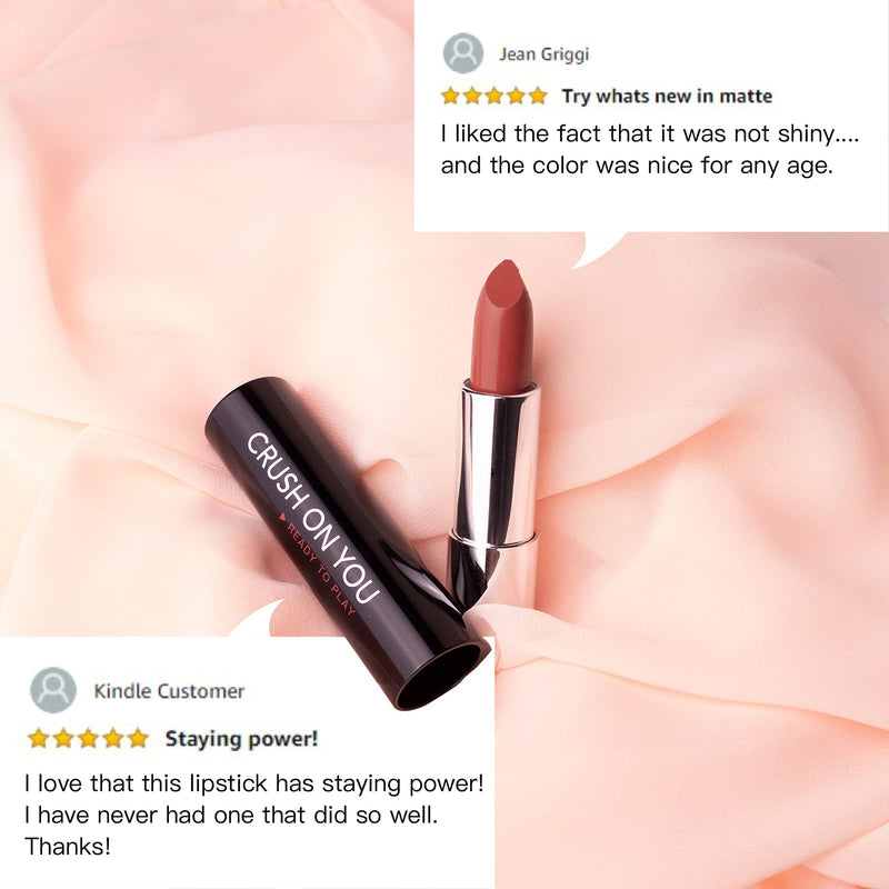 [Australia] - Matte Vegan Lipstick with Creamy Satin Finish, Burnt Sienna with a Rosy Orange Twist and Brownish Color -CRUSH ON YOU (302-Close to You) by Ready to Shine 302-Close To You 