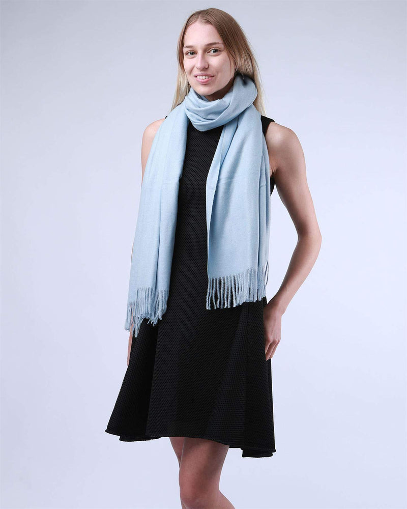 [Australia] - Winter Cashmere Feel Shawl for Women Warm Soft Long Pashmina Large Thick Wrap Scarf Stole Sky Blue 
