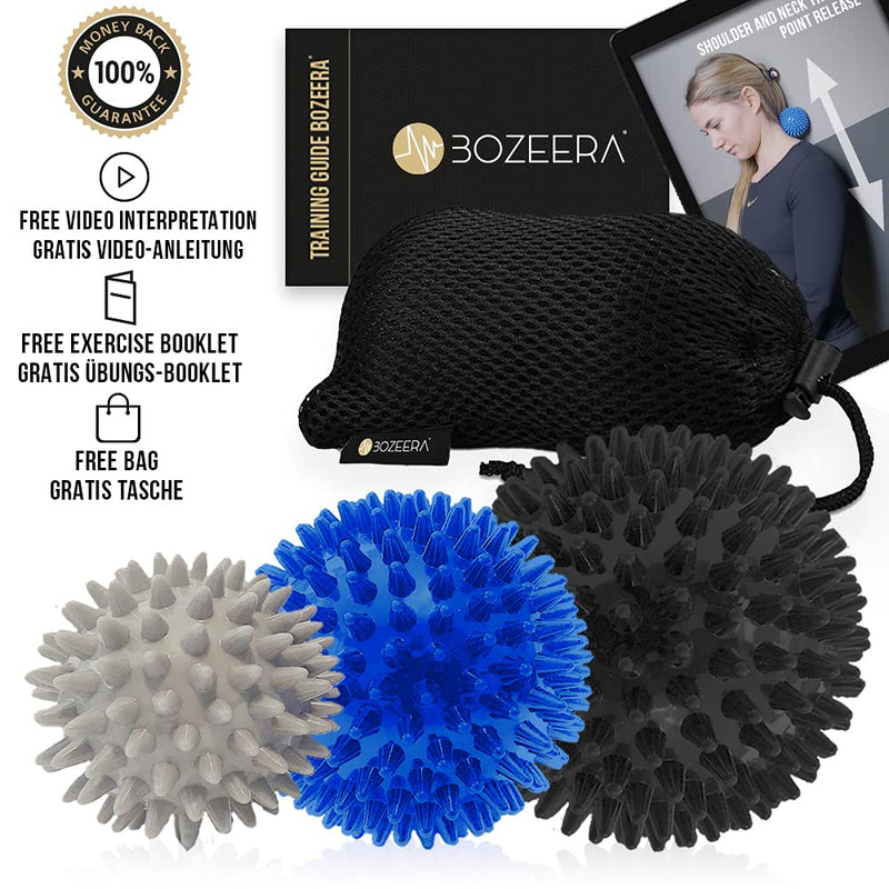 [Australia] - [Spikey Massage Ball Set] 3 x Spiky Ball - Spiky Massage Balls 6,7 & 9 CM - Spikey Ball Hard and 2X Medium, Includes Free Video Instructions, Booklet & Bag � Premium Set 