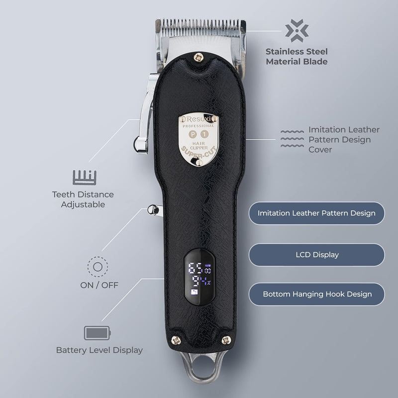 [Australia] - RESUXI Cordless Hair Trimmers and Mens Barber Kit - Professional Rechargeable Clippers for Beard, Head and Personal Grooming - Shaver and Body Groomer Accessories - Hair Cutting Machine for Men 