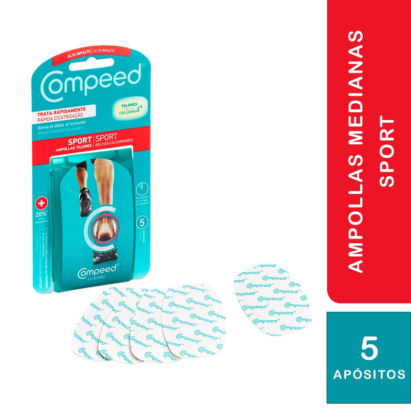 [Australia] - COMPEED Extreme Medium Ampoules with 20% Plus Pad, 5 Hydrocolloid Dressings - Foot Treatment, Cures Quickly, Dressing Size 1.5 x 2.5 inches 