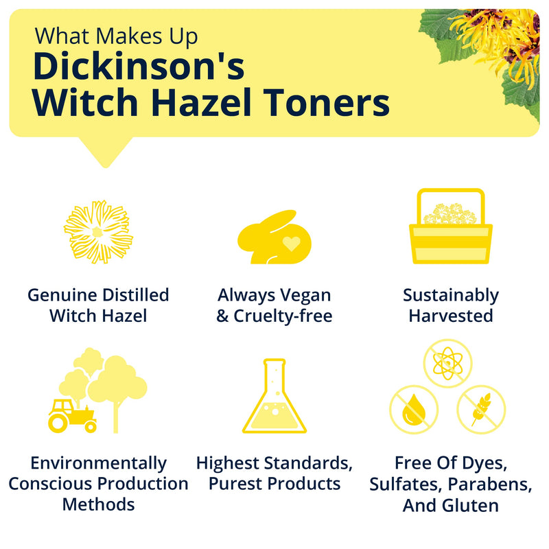 [Australia] - Dickinson's Original Witch Hazel Pore Perfecting Toner, 100% Natural, 16 Ounce Fragrance free Pore Perfecting (16 Fl Oz) 