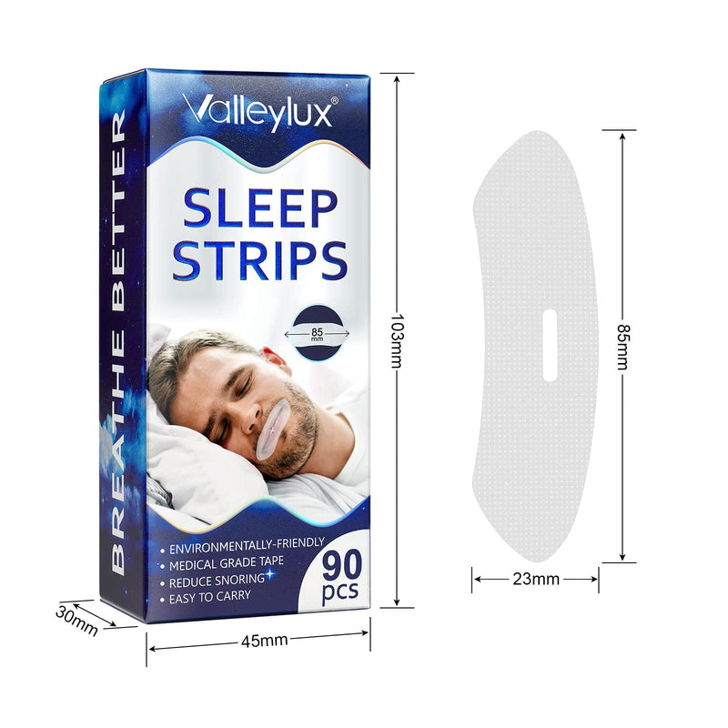 [Australia] - 90 Pcs Mouth Tape（85mm）, Improves Bad Habits Such As Snoring, Sleep Talk, Drooling. Mouth Tape for Sleeping Help Train Nasal Breathing, Promote Better Nighttime Sleeping and Instant Snoring Relief 90 Pcs 