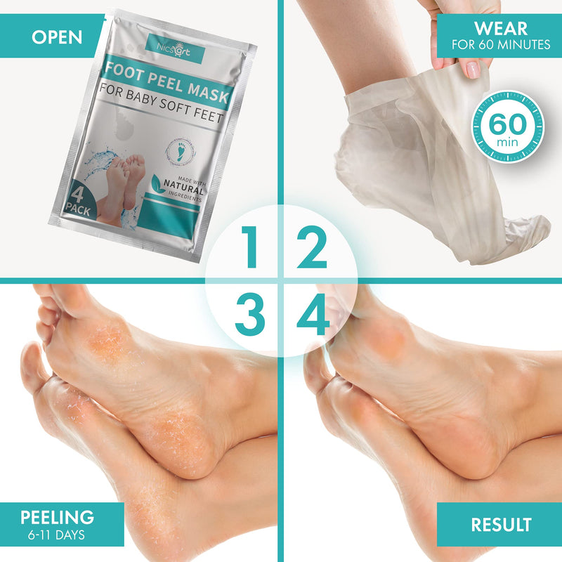 [Australia] - Foot Peel Mask | Dry & Cracked Feet Peeling Mask Exfoliator For Baby Soft Feet | Gentle Treatment Pedicure For Exfoliating Dry Feet 