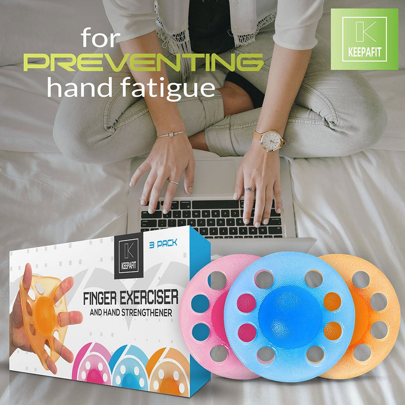 [Australia] - Finger Exerciser & Hand Strengthener 3 Pack(Light+Medium+Heavy) 