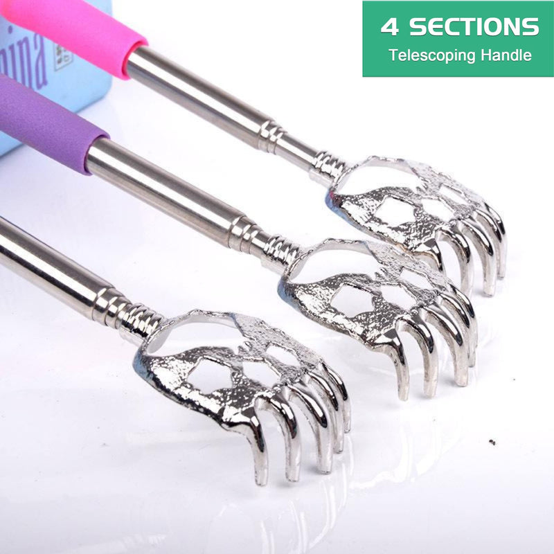 [Australia] - Back Scratcher, Bear Claw Telescopic Back Massager Tool with Soft Rubber Handles, Extendable Telescope Backscratcher Eliminating Back Itching for Both Human and Pets (Purple) Purple 