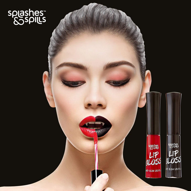 [Australia] - Luxurious Black Lip Gloss - Vibrant Color with Full Coverage and Shiny Finish, Moisturizing Formula Nourishes Lips - 2 Pack - by Splashes & Spills 