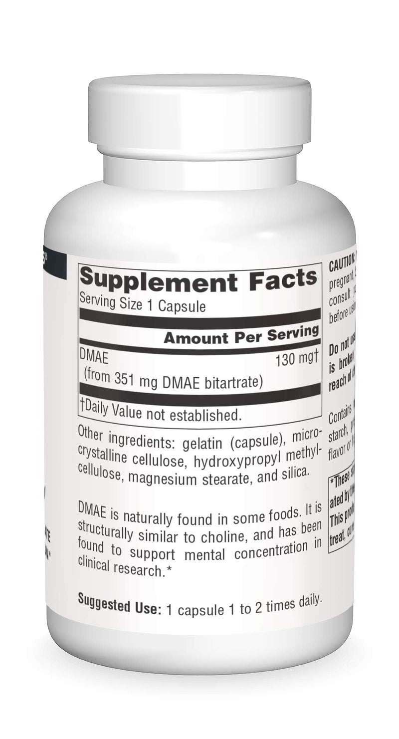 [Australia] - Source Naturals DMAE, Dimethylaminoethanol Bitartrate - Supports Mental Concentration - 200 Capsules 1 200 Count (Pack of 1) 