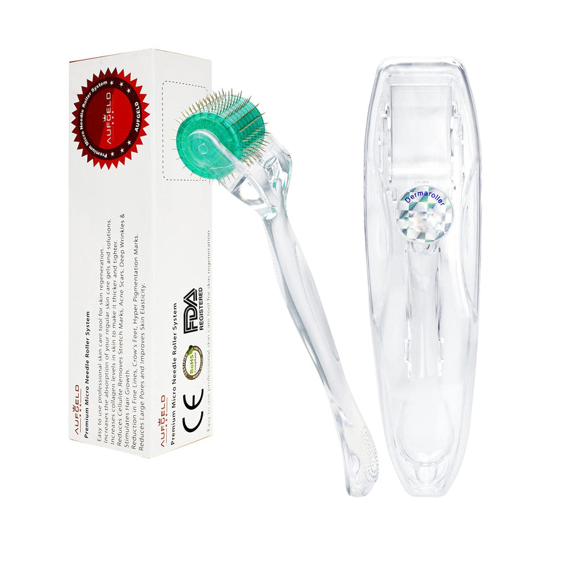 [Australia] - Aufgeld AG192 Titanium Diamond Shaped Individual Microneedle Derma Roller Skin Care for Face Facial Wrinkles Hair Loss Regrowth Stretch Marks Micro Needles Microneedling Needling Kit with Case 0.25mm 