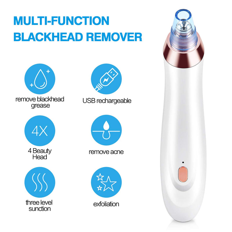 [Australia] - Blackhead Remover Vacuum Blackhead Suction Remover Vacuum Pore Cleaner Electric Acne Comedone Extractor Kit USB Rechargeable With 3 Patterns and 5 Replaceable Suction Probes for Women Men Yellow 