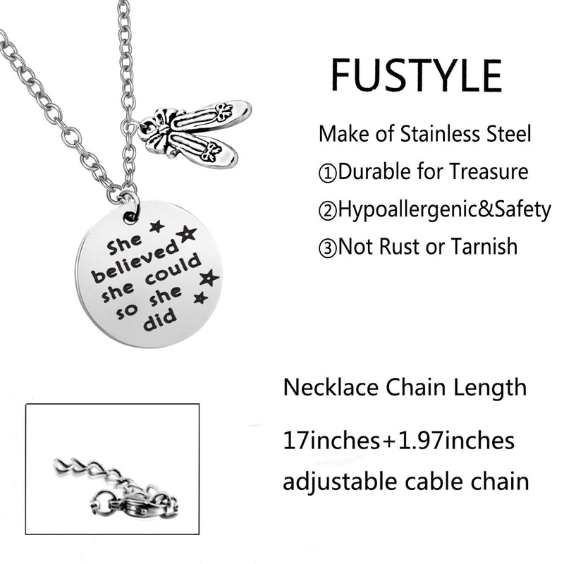 [Australia] - FUSTMW Dance Necklace She Believed She Could So She Did Inspirational Ballet Dancer Jewelry Dancing Girl Jewelry Recital Gift (She Believe Necklace) 