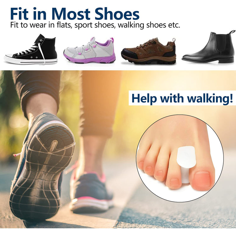 [Australia] - PrettSole 6 Pairs Toe Separators(1/2' Thick), Silicone Toe Spacer, Bunion Relief Pads to Temporarily Correct Big Toe & Relieve Bunion Pain, Overlapping Toe 