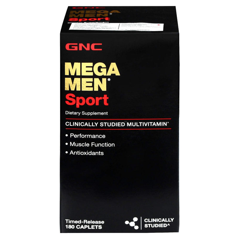 [Australia] - GNC Mega Men Sport Daily Multivitamin for Performance, Muscle Function, and General Health -180 Count 90 Servings (Pack of 1) 