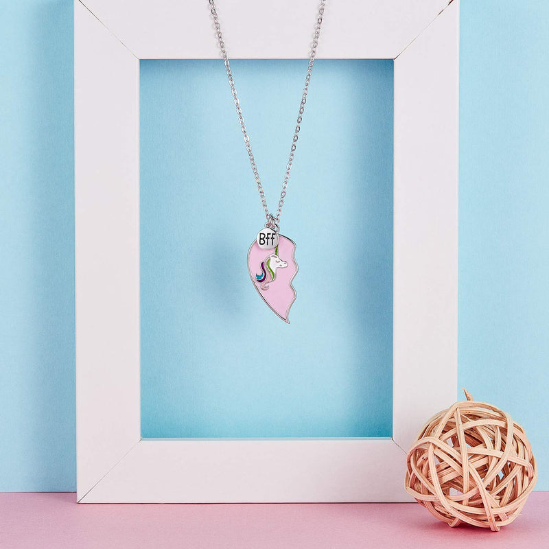 [Australia] - 2 Pieces Unicorn Half Heart BFF Necklace Friend Necklace for Friendship Birthday Gifts 