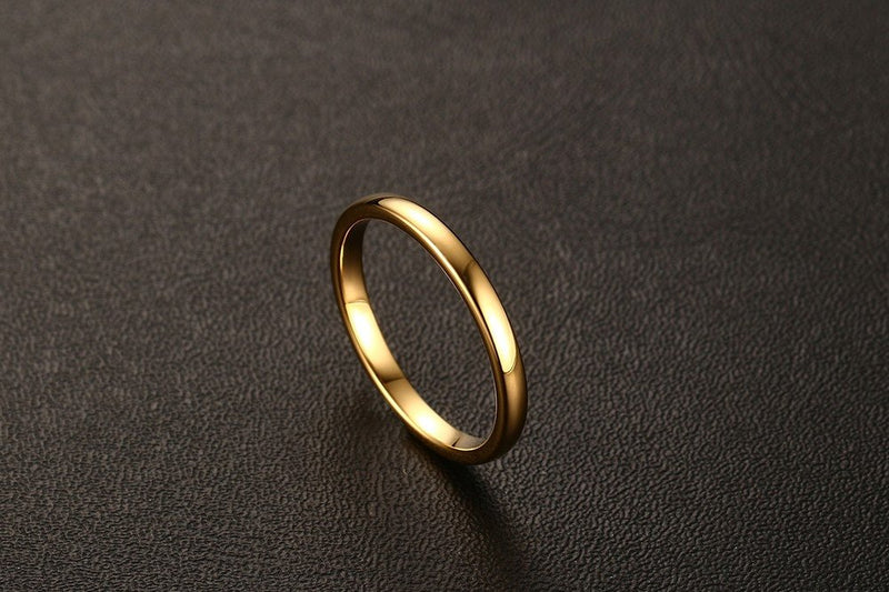 [Australia] - Gold Silver Tungsten Thumb Rings for Women and Men ，2mm/3mm/4mm/6mm/8mm Yellow Gold Sample Couple Wedding Rings Set for Him and Her Tungsten-Gold-2mm 4 