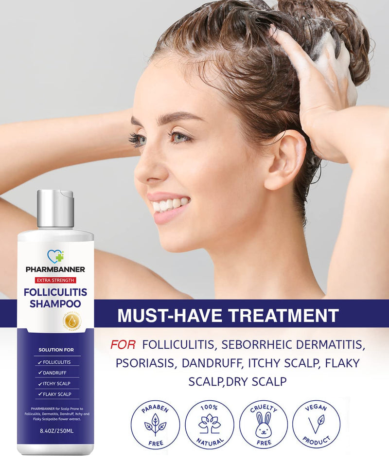 [Australia] - Folliculitis Shampoo, Seborrheic Dermatitis Shampoo, Anti Dandruff Shampoo, Antifungal Shampoo, Folliculitis Treatment, Dandruff Treatment, Scalp Psoriasis Treatment, Relieve From Itchy & Dry Scalp Folliculitis Shampoo 