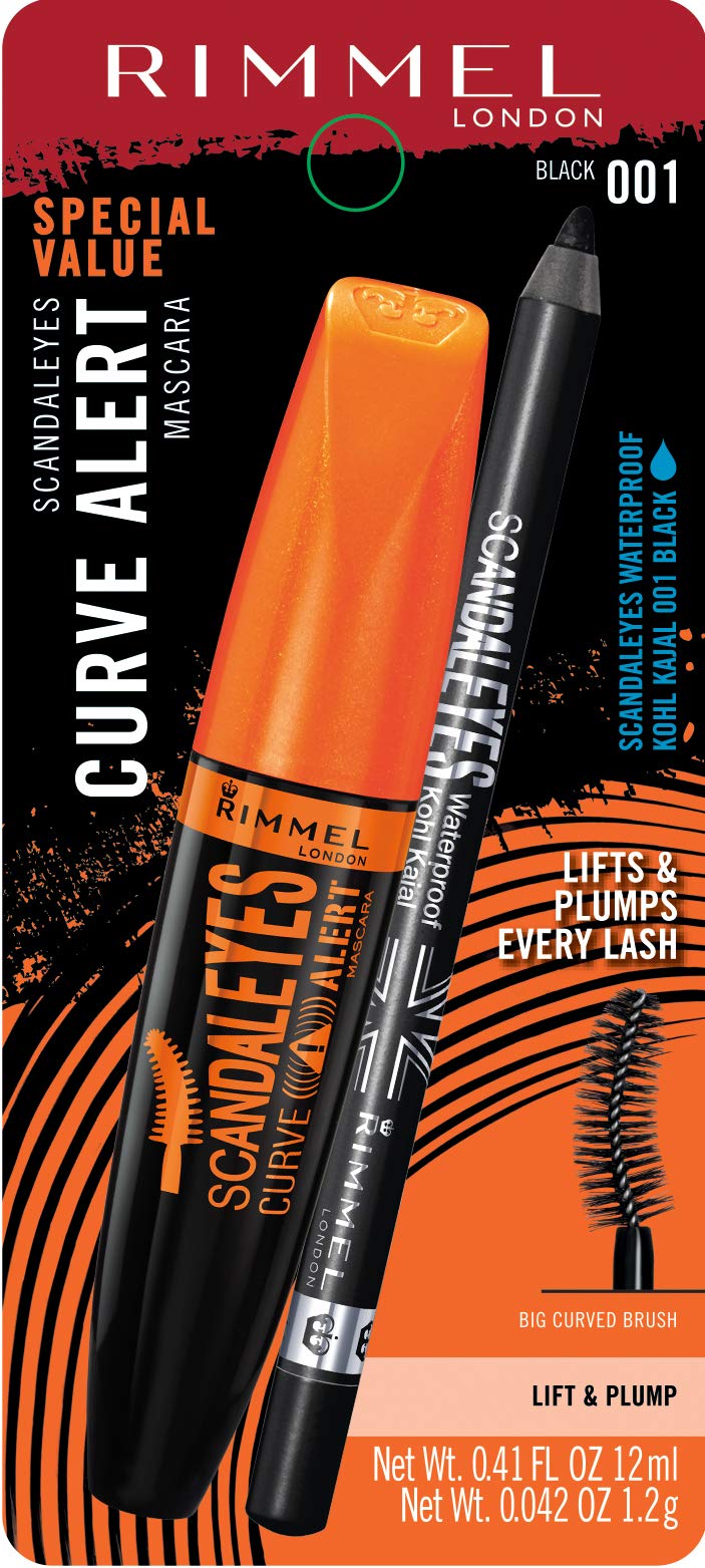 [Australia] - Rimmel ScandalEyes Curve Alert Mascara with ScandalEyes Waterproof Kohl Kajal Liner, 1 Set, Combo Curve Alert Mascara and Kohl Kajal Liner 