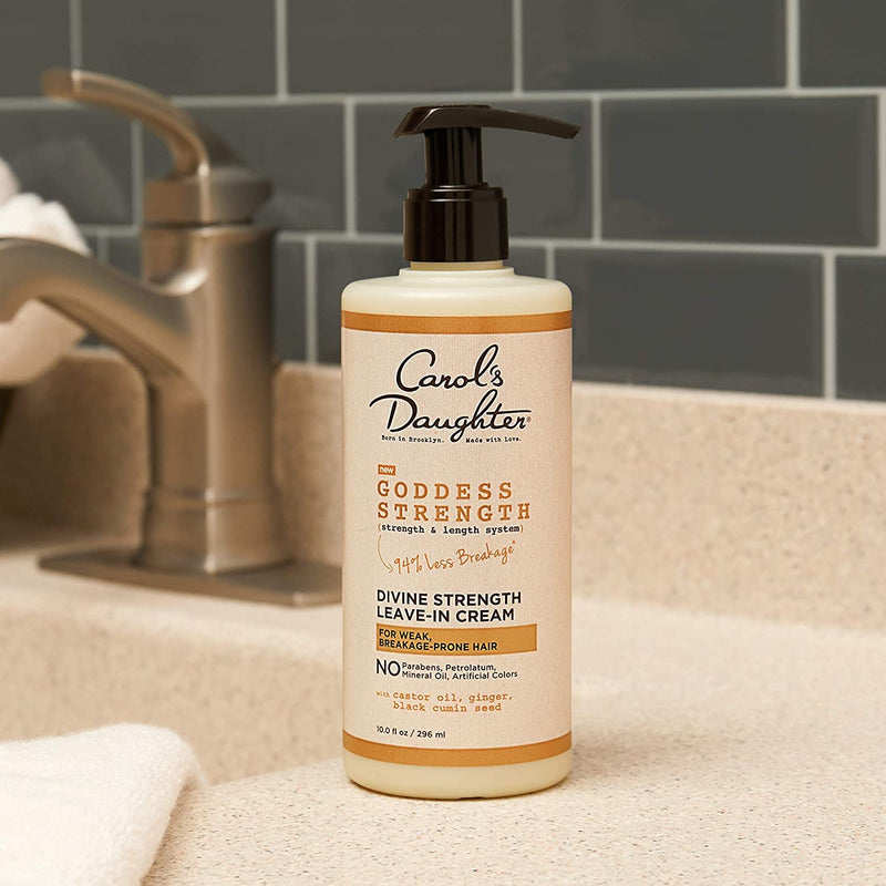 [Australia] - Carol’s Daughter Goddess Strength Leave In Conditioner with Castor Oil for Curly, Wavy, Natural Hair, Anti-breakage Treatment and Detangler, Add Moisture to Dry, Damaged Hair, 10 fl oz 