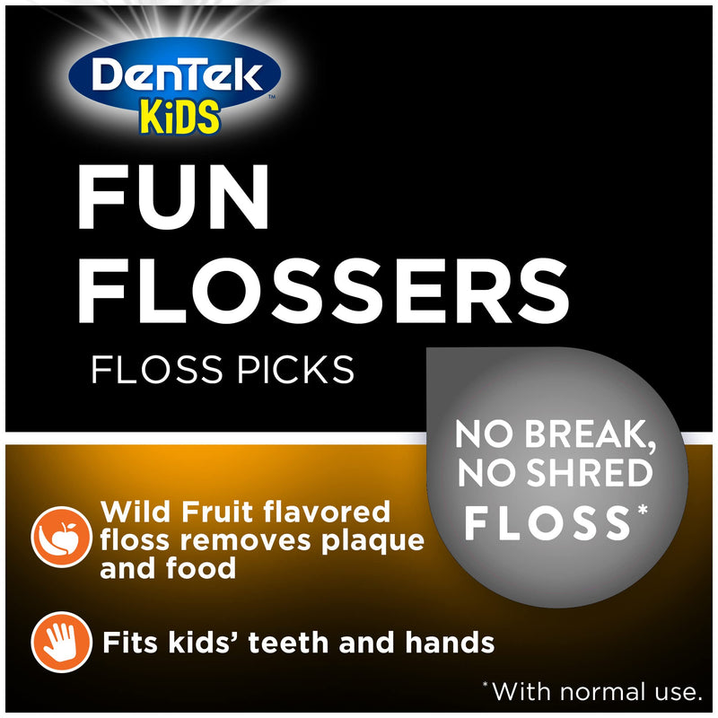 [Australia] - DenTek Kids Fun Flossers, Wild Fruit, 90 Count 90 Count (Pack of 1) 