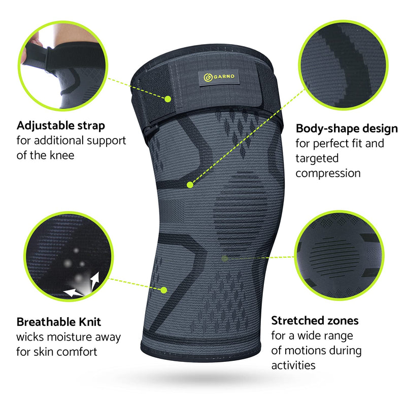 [Australia] - Knee Sleeve with Strap, Compression Brace, Adjustable Patellar Tendon Support, Iliotibial (IT) Band for ITB Syndrome; Arthritis, Meniscus, ACL, Pain Relief for Men and Women, Best for Running, Sports XX-Large 