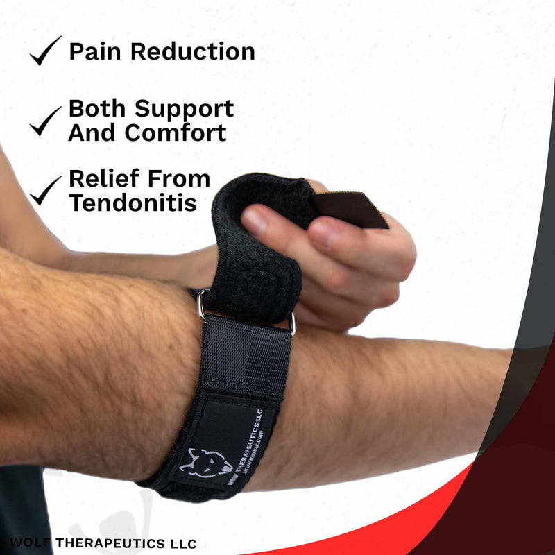 [Australia] - Dr. Wolf Tennis Elbow Brace - Adjustable Compression Forearm Strap For Tendonitis, Mouse, and Computer Elbow - Golfer’s Elbow Pain Relief From Lateral and Medial Epicondylitis Regular 