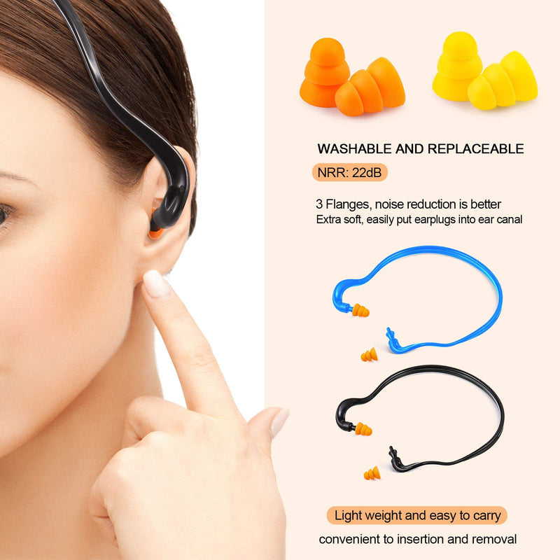 [Australia] - Banded Ear Plugs Band Earplugs Silicone Banded Hearing Protection and Replacement Earplugs Inner-Aural Ear Plugs for Sleeping, Shooting, Travel and Construction Work (18 Pairs) 18 