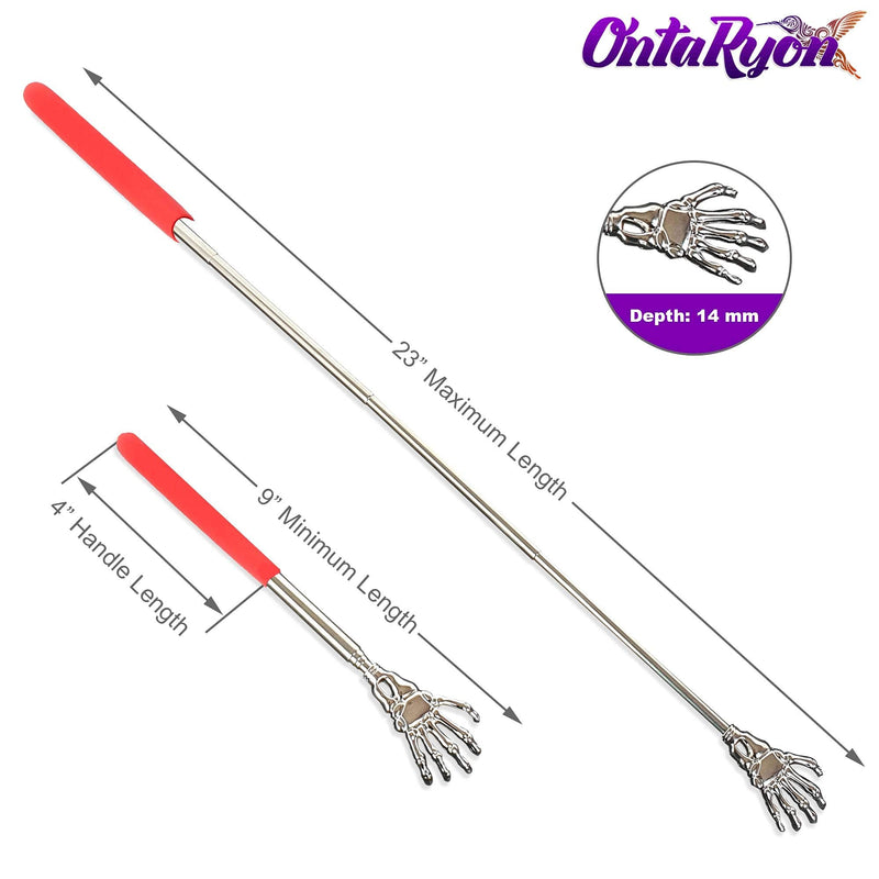 [Australia] - OntaRyon Telescopic Back Scratcher | Novelty Gifts for Men & Women | Portable Handheld Massage Stick | Small Stocking Fillers for Adults | Unusual & Funny Massager (Red) Red 