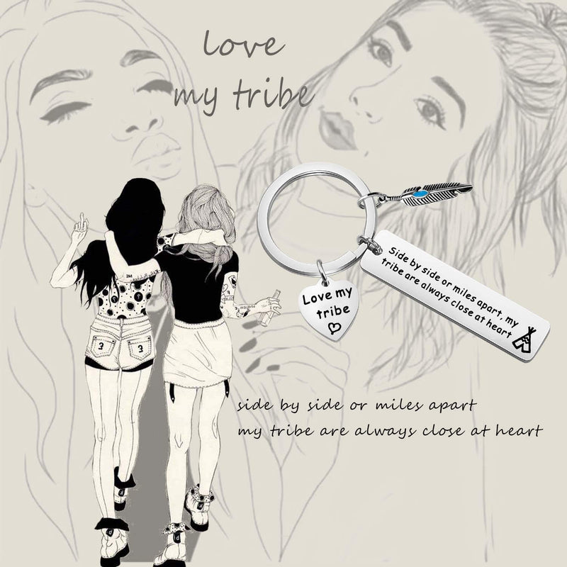 [Australia] - TIIMG Tribe Jewelry Long Distance Love My Tribe Gift Side by Side Or Miles Apart My Tribe are Always Close at Heart BFF Gift Boho Jewelry 